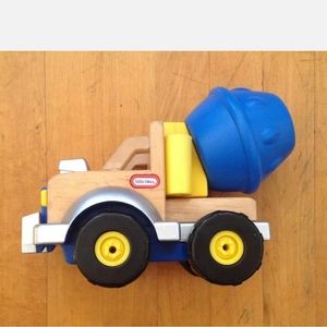 Vintage 2003 LITTLE TIKES Wooden Shape Mixer Truck Toy Complete